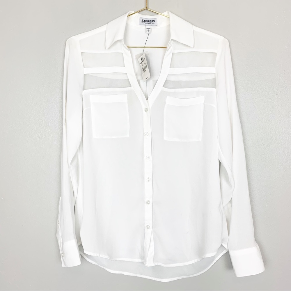 Express Portofino White NWT Blouse XS